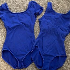 2 royal blue capezio leotards